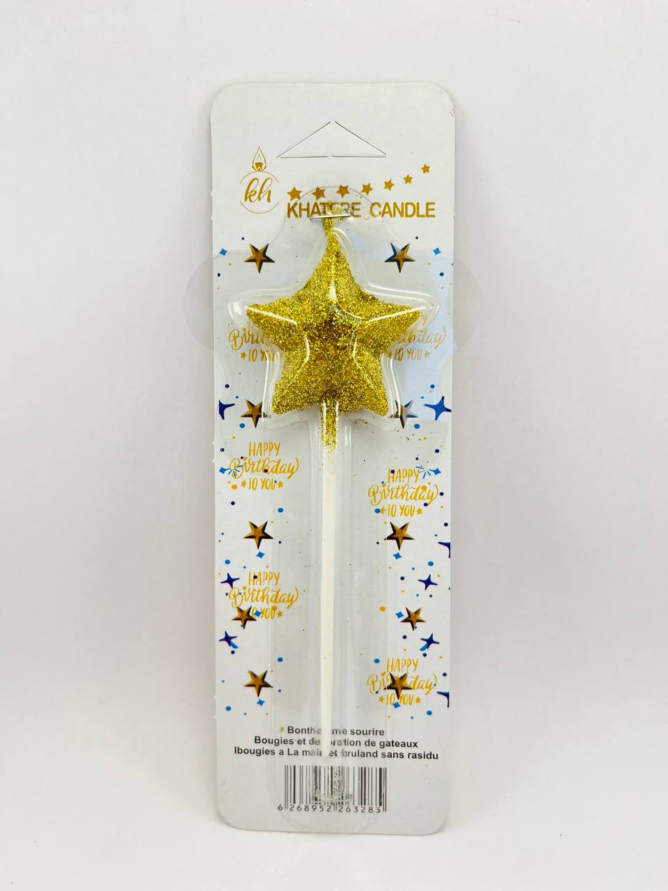 شمع ستاره تکی پایه خلالی