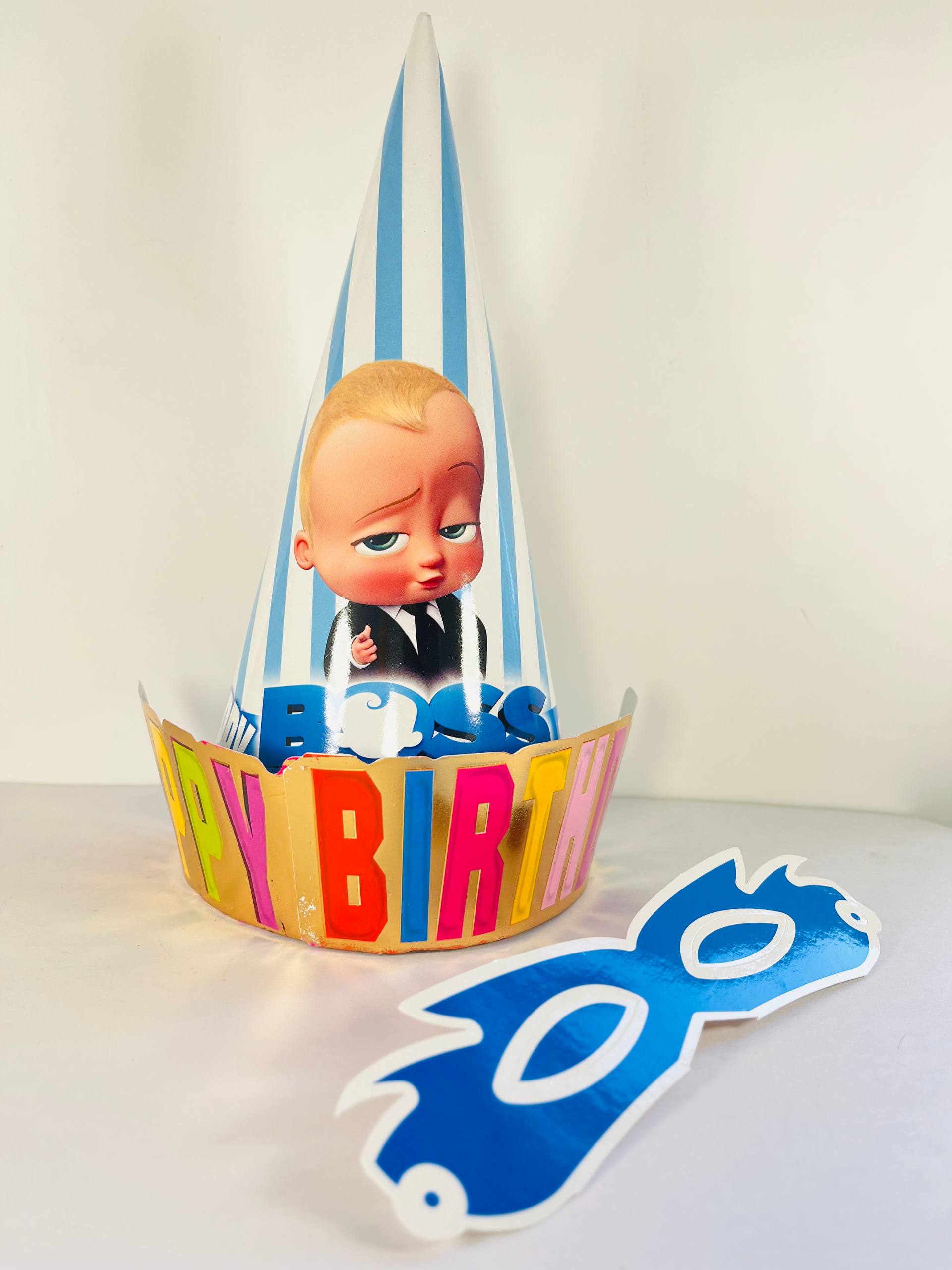 36_5 کلاه تولد و نقاب چشم ارتفاع 25 سانتی متر